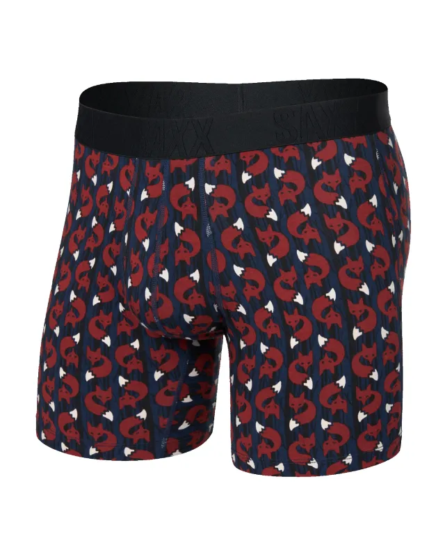 Saxx Droptemp Cooling Cotton Boxer Fly - Fox Check Navy sold by Boutique with Grace