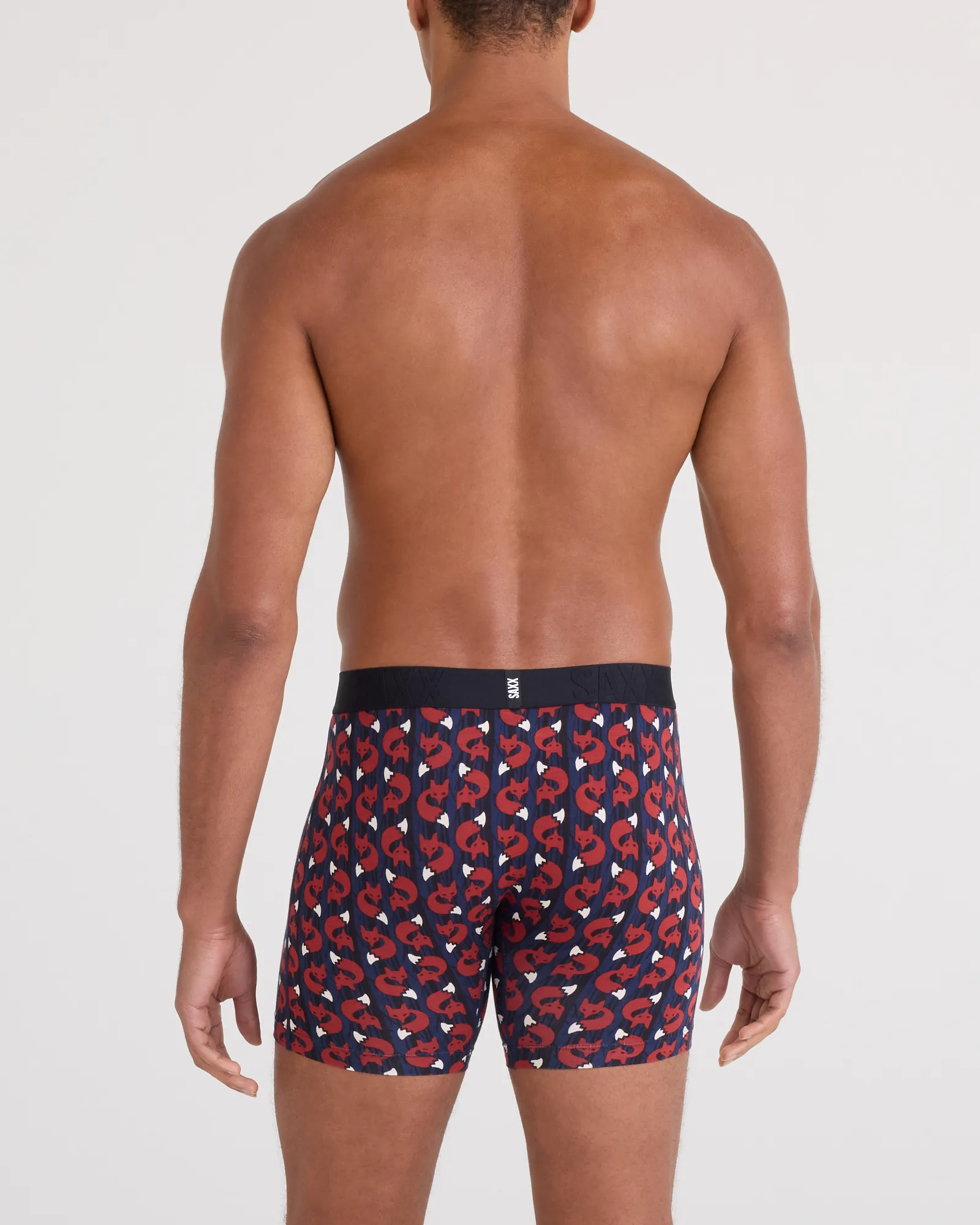 Saxx Droptemp Cooling Cotton Boxer Fly - Fox Check Navy sold by Boutique with Grace product image thumbnail 3