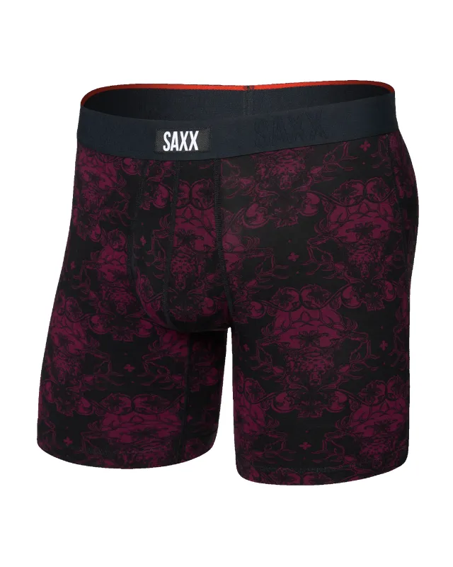 Saxx Vibe Xtra Boxer Brief Fly - Bear Brocade Maroon sold by Boutique with Grace