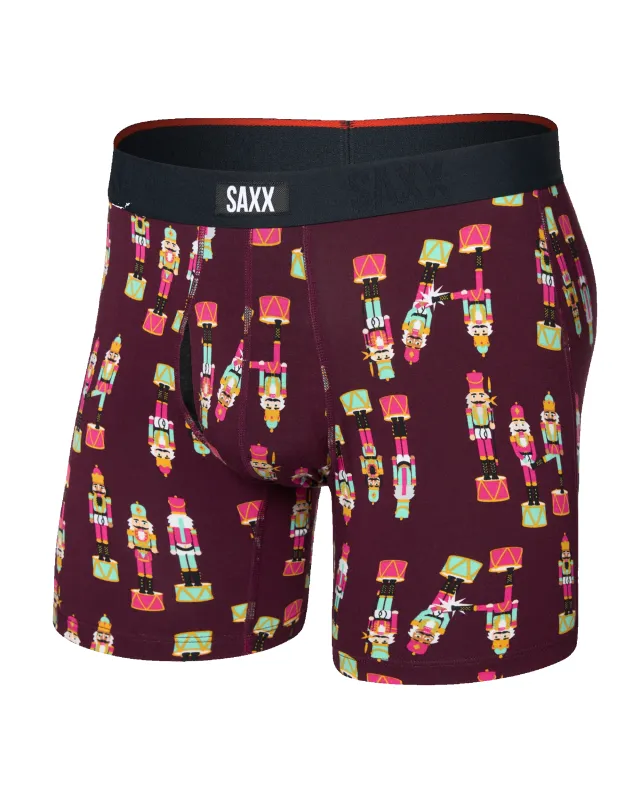 Saxx Vibe Xtra Boxer Brief Fly - Nutcracker 25 Maroon sold by Boutique with Grace