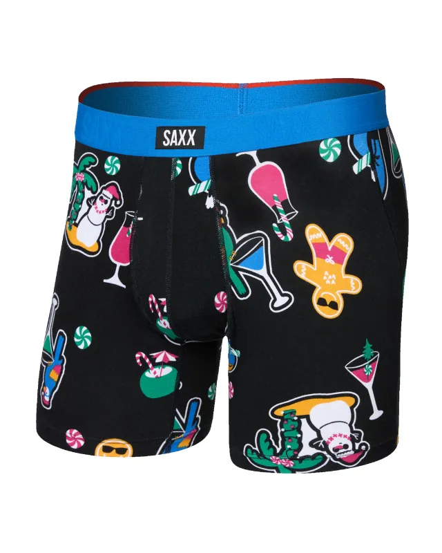 Saxx Vibe Xtra Boxer Brief Fly - Island Holiday Black sold by Boutique with Grace