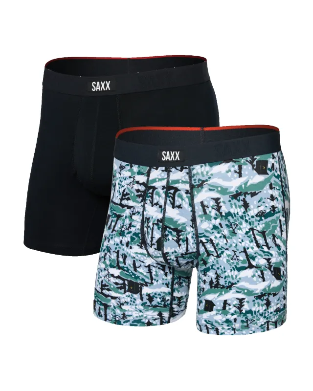 Saxx Vibe Xtra Boxer Brief Fly 2 Pack - Snow Shadow Black sold by Boutique with Grace