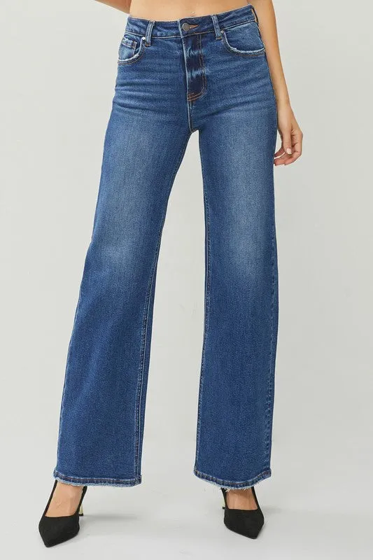 Risen High Rise Wide Jeans - Dark sold by Boutique with Grace product image thumbnail 2