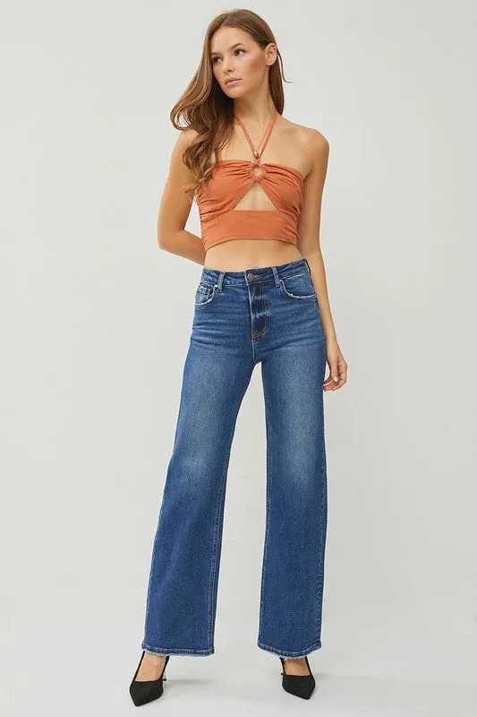 Risen High Rise Wide Jeans - Dark sold by Boutique with Grace