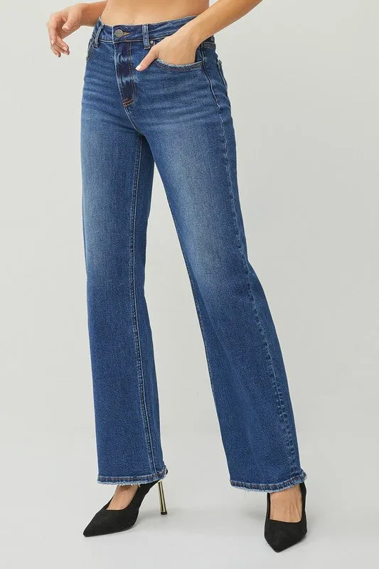 Risen High Rise Wide Jeans - Dark sold by Boutique with Grace product image thumbnail 4