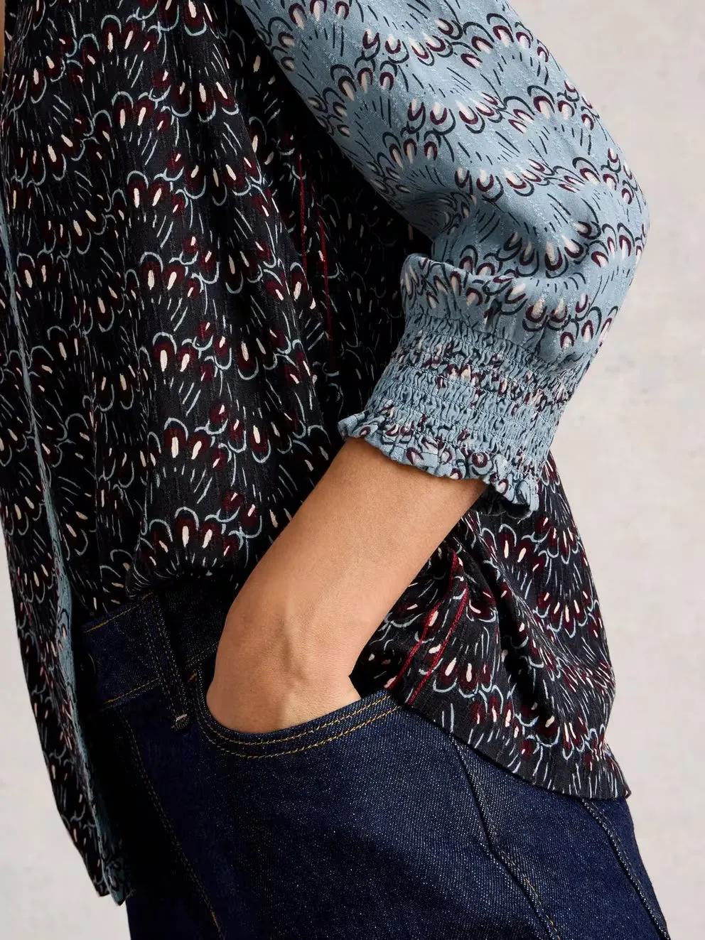 White Stuff May Mixed Print Top - Blue Multi sold by Boutique with Grace product image thumbnail 4