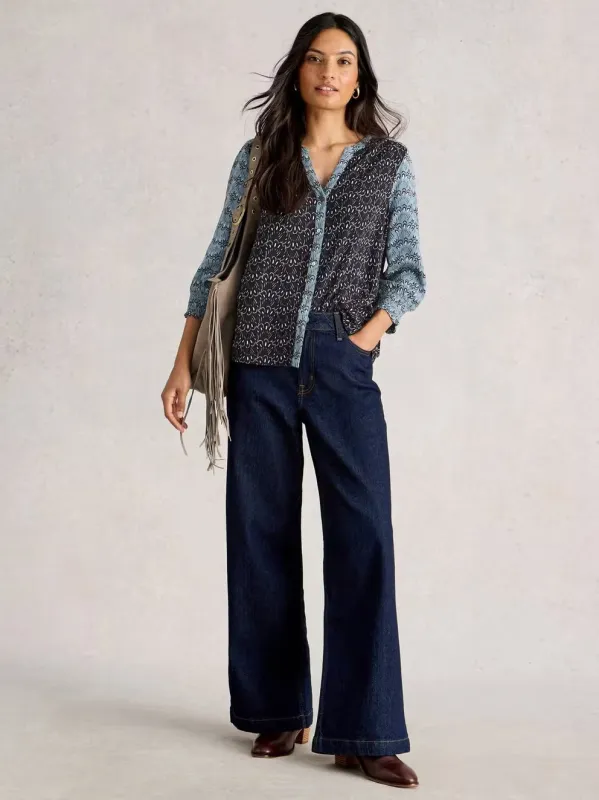 White Stuff May Mixed Print Top - Blue Multi sold by Boutique with Grace