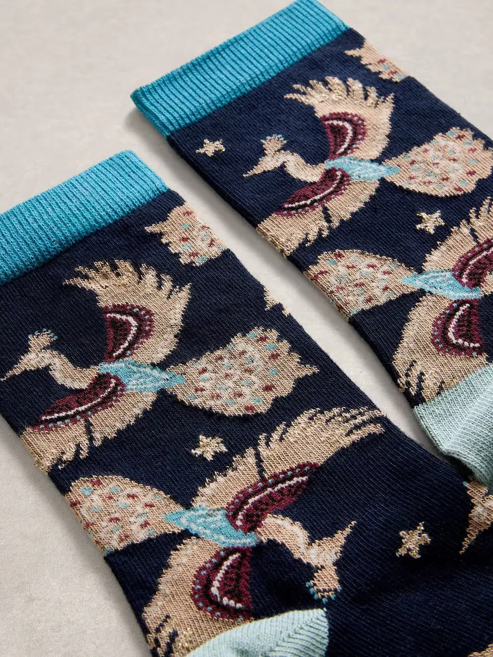 White Stuff Pattern Ankle Sock - Navy Print sold by Boutique with Grace product image thumbnail 2