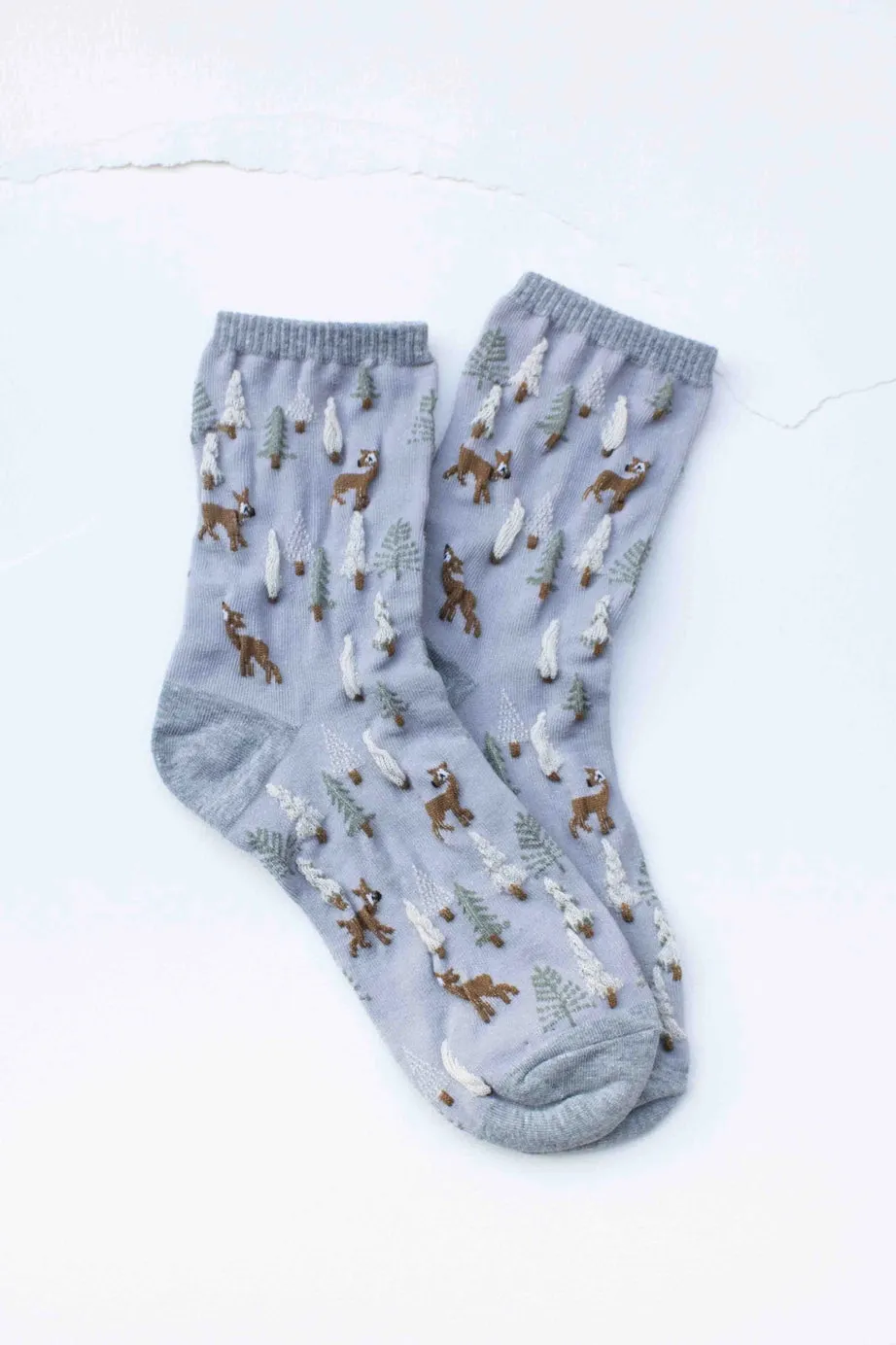 Tiepology Forest Friends Socks - Grey sold by Boutique with Grace