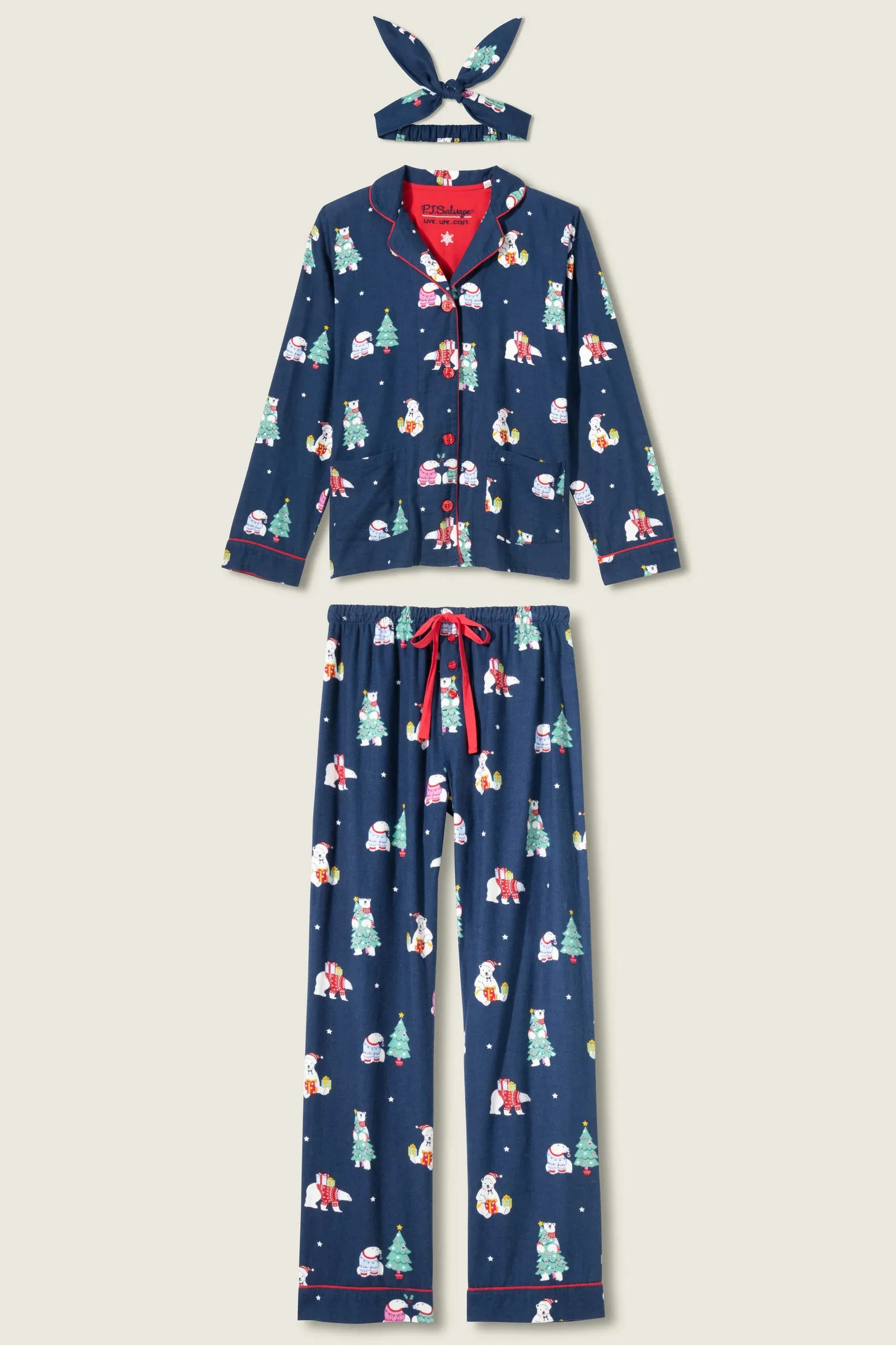 PJ Salvage Flannels PJ Set - Bearly Awake sold by Boutique with Grace product image thumbnail 3