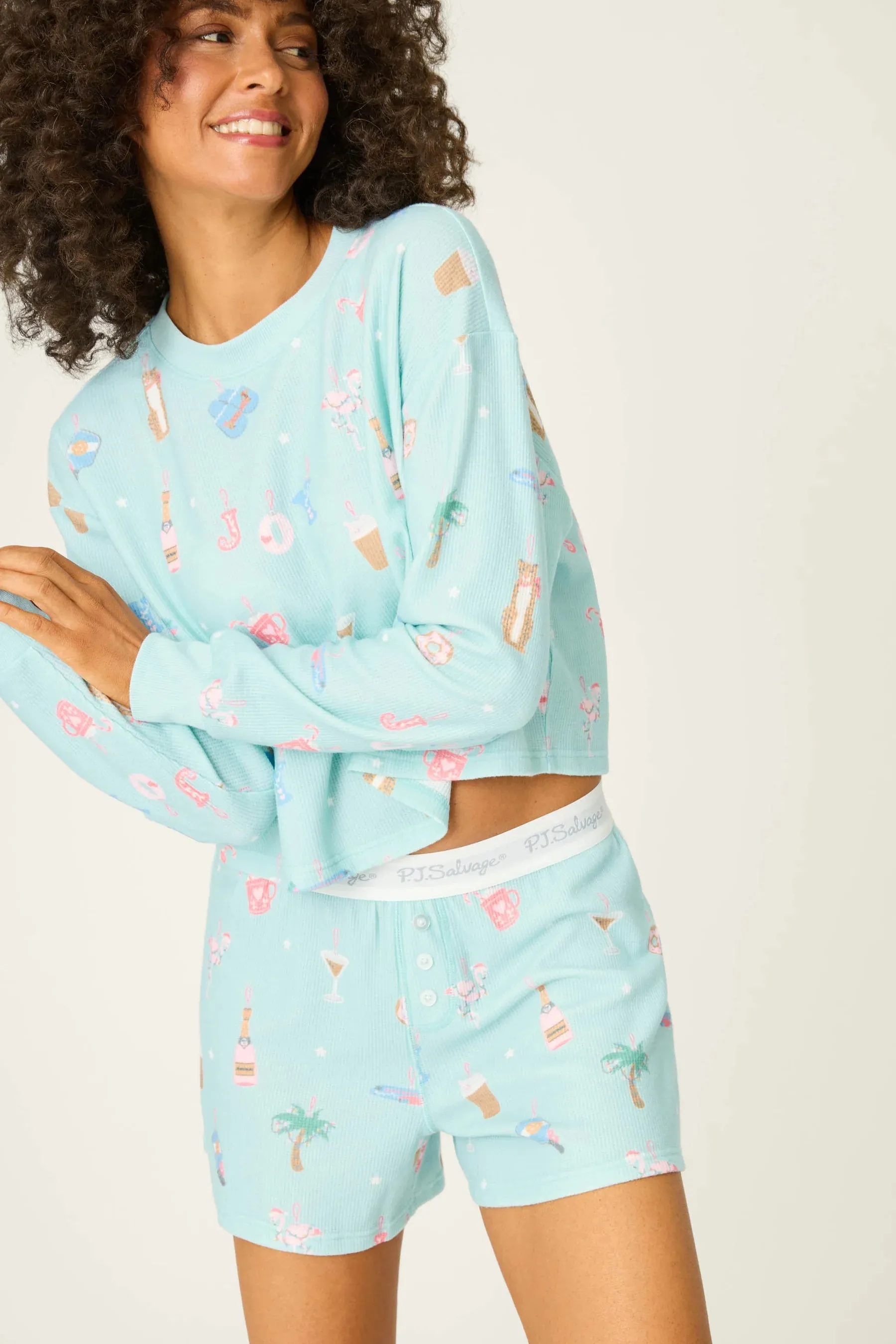 PJ Salvage Boyfriend Boxer Gift Sets - Light Mint sold by Boutique with Grace