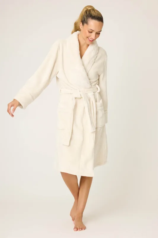 PJ Salvage Luxe Plush Robe - Natural sold by Boutique with Grace