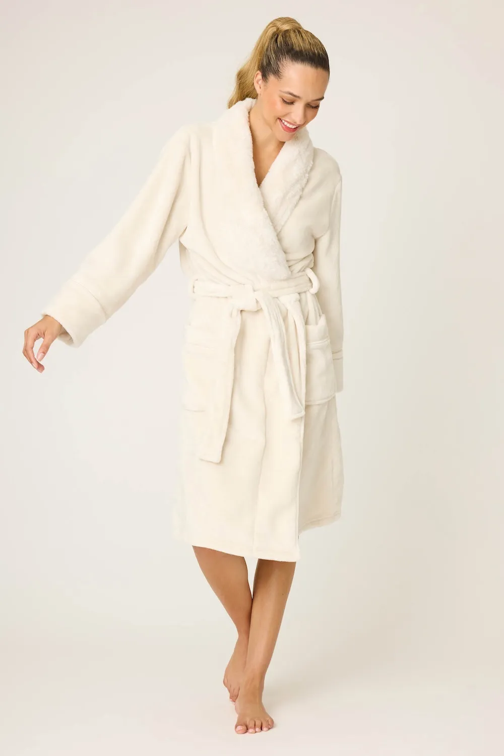 PJ Salvage Luxe Plush Robe - Natural sold by Boutique with Grace