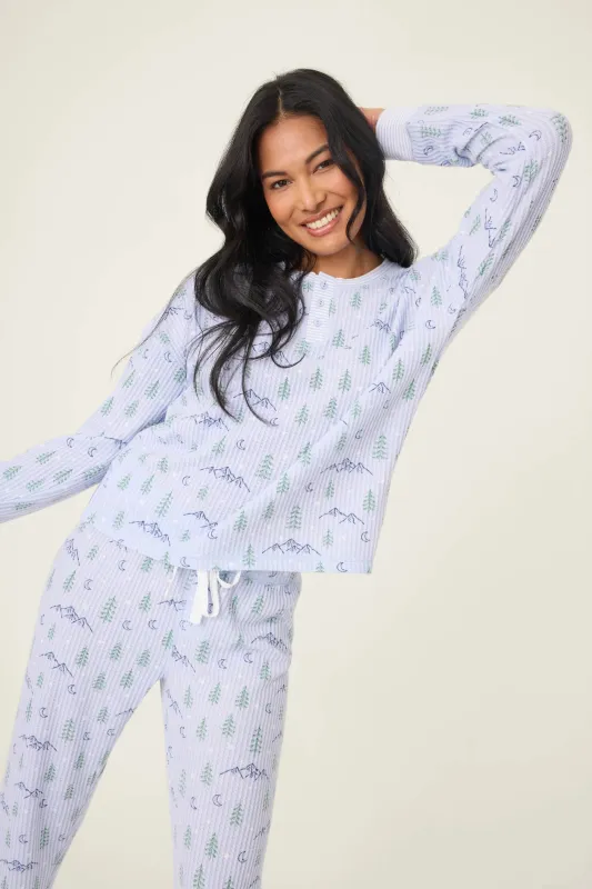 PJ Salvage Ski Jammies - Periwinkle sold by Boutique with Grace