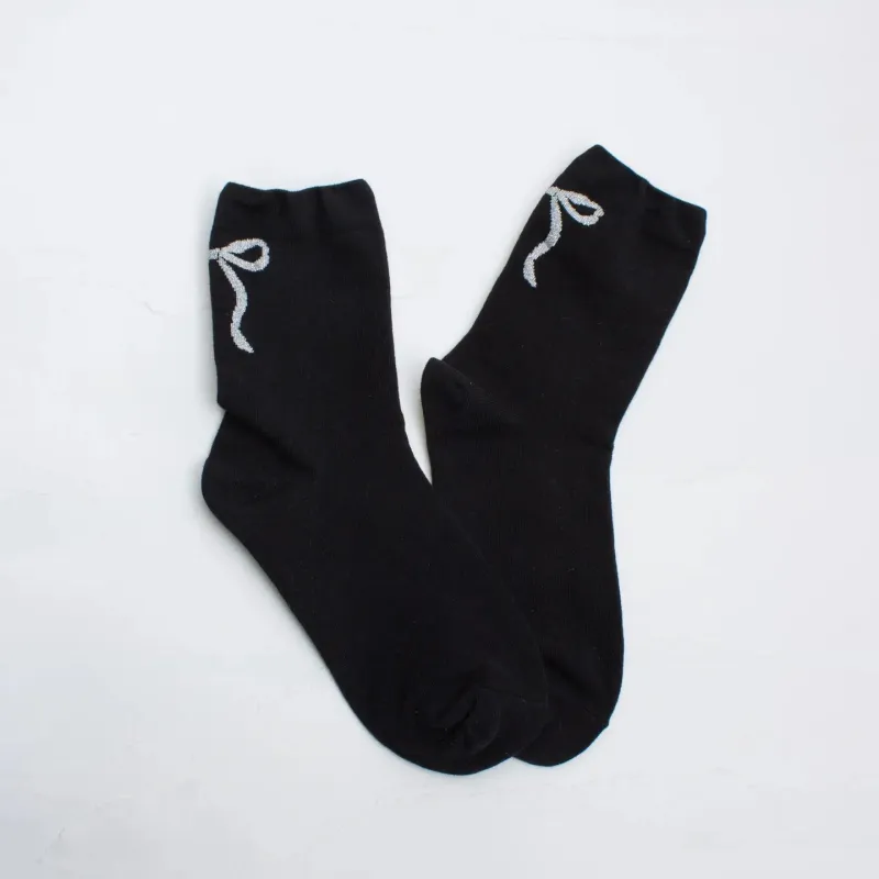 Tiepology Bow Socks - Black made by Tiepology