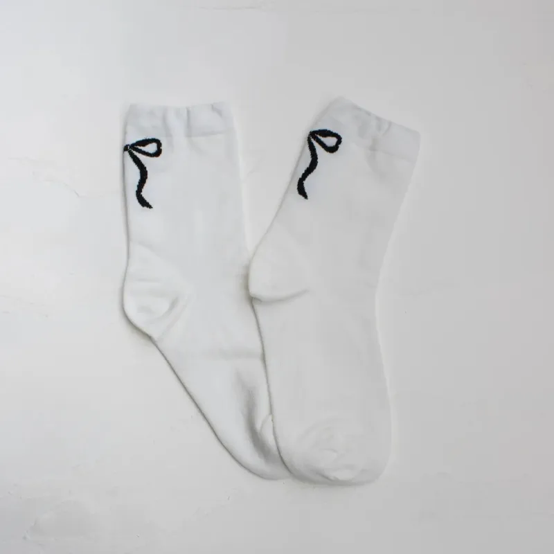 Tiepology Bow Socks - White made by Tiepology