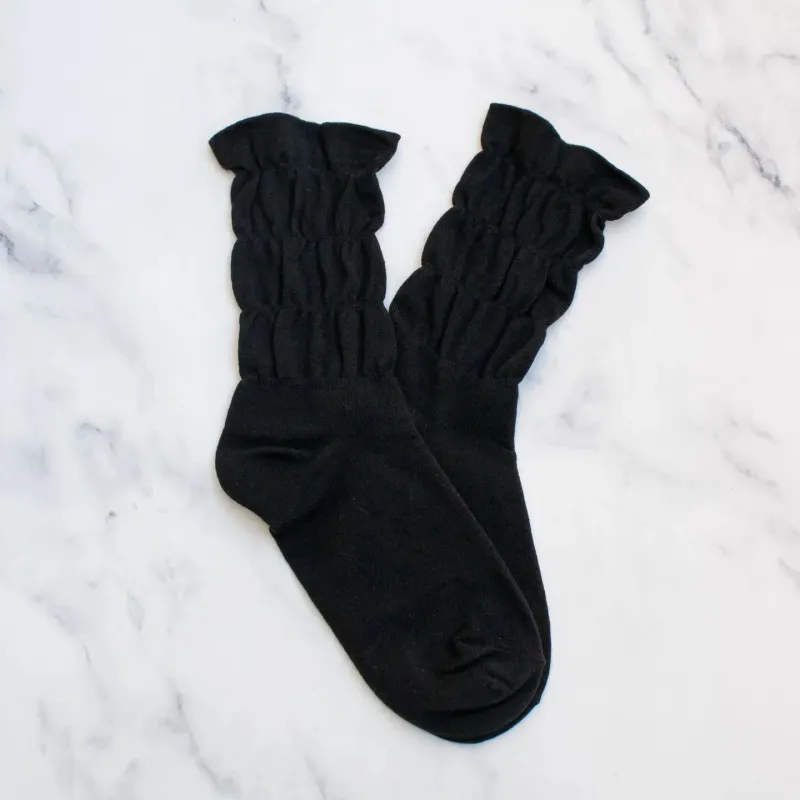 Tiepology Triple Ruffle Socks - Black sold by Boutique with Grace