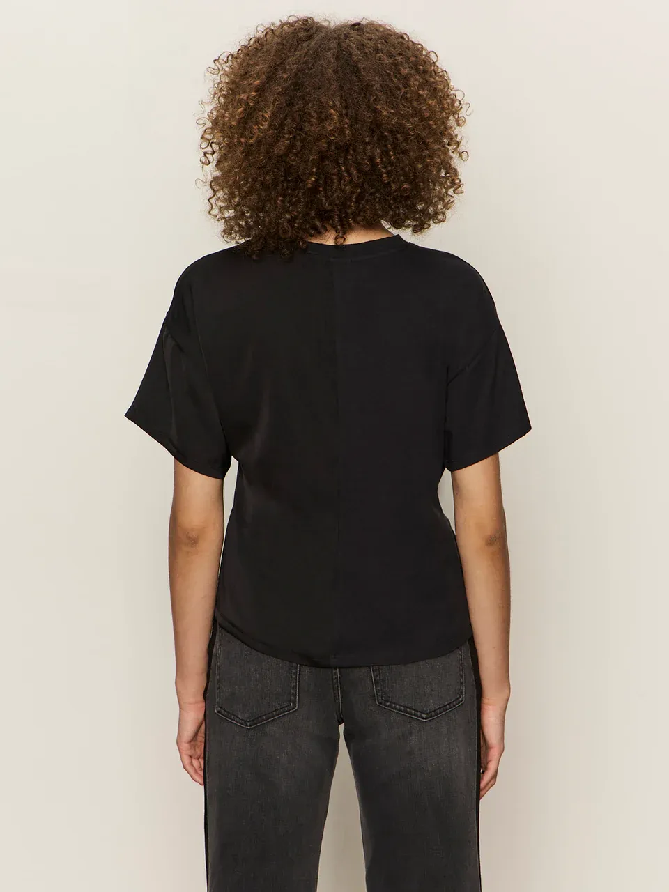 Sanctuary Satin Mix Tee - Black sold by Boutique with Grace product image thumbnail 2