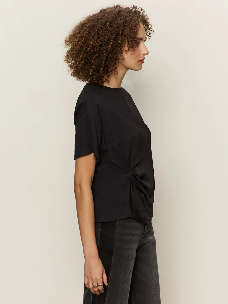 Sanctuary Satin Mix Tee - Black sold by Boutique with Grace product image thumbnail 3
