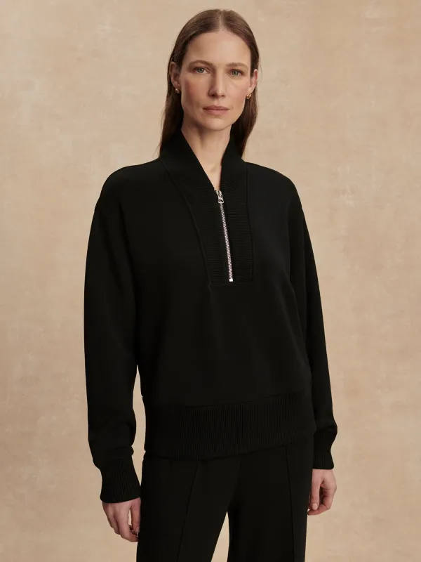 Varley Sally Half Zip Sweater - Black sold by Boutique with Grace