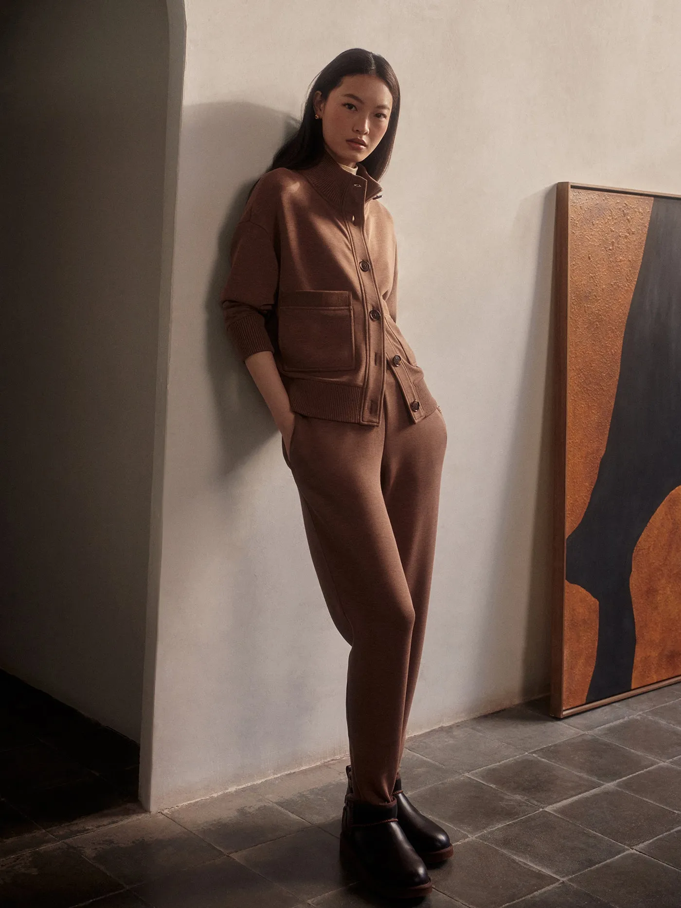Varley Slim Zip Hem Pant 29.5 - Golden Bronze Marl sold by Boutique with Grace