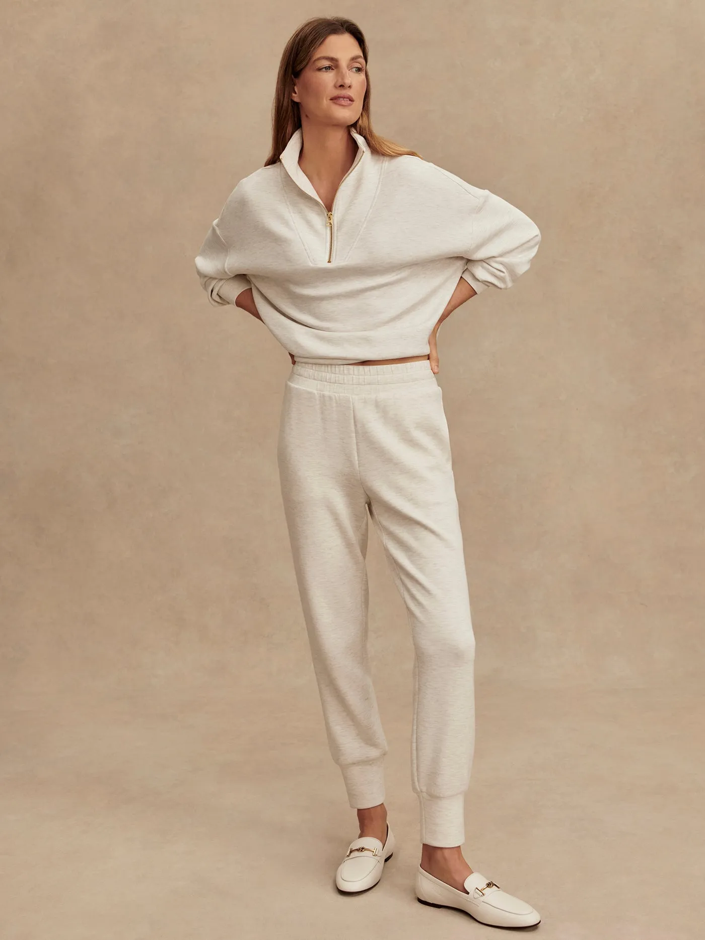 Varley Slim Cuff Pant 27.5” - Ivory Marl sold by Boutique with Grace