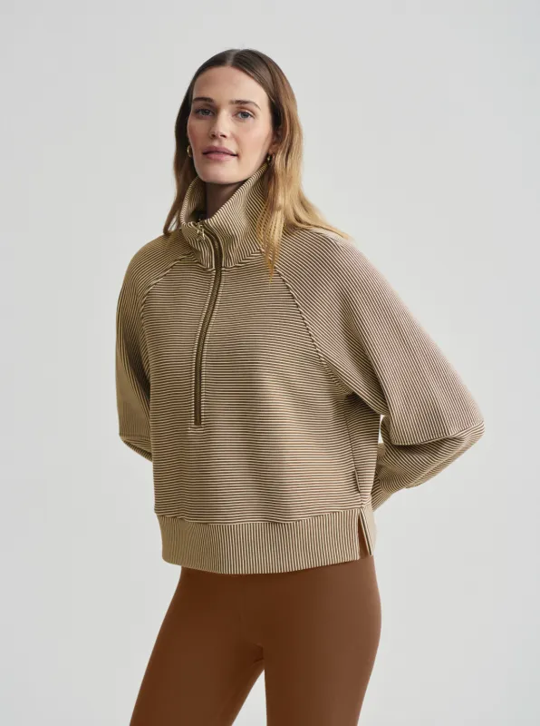 Varley Milano Half Zip 2.0 - Golden Bronze/Egret sold by Boutique with Grace