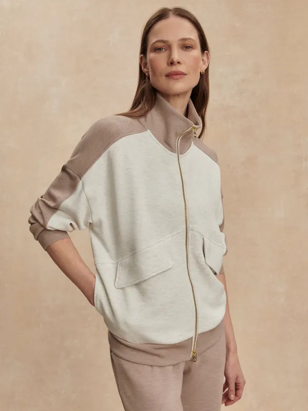 Varley Garcia 2 Tone Sweater - Ivory/Taupe Marl sold by Boutique with Grace