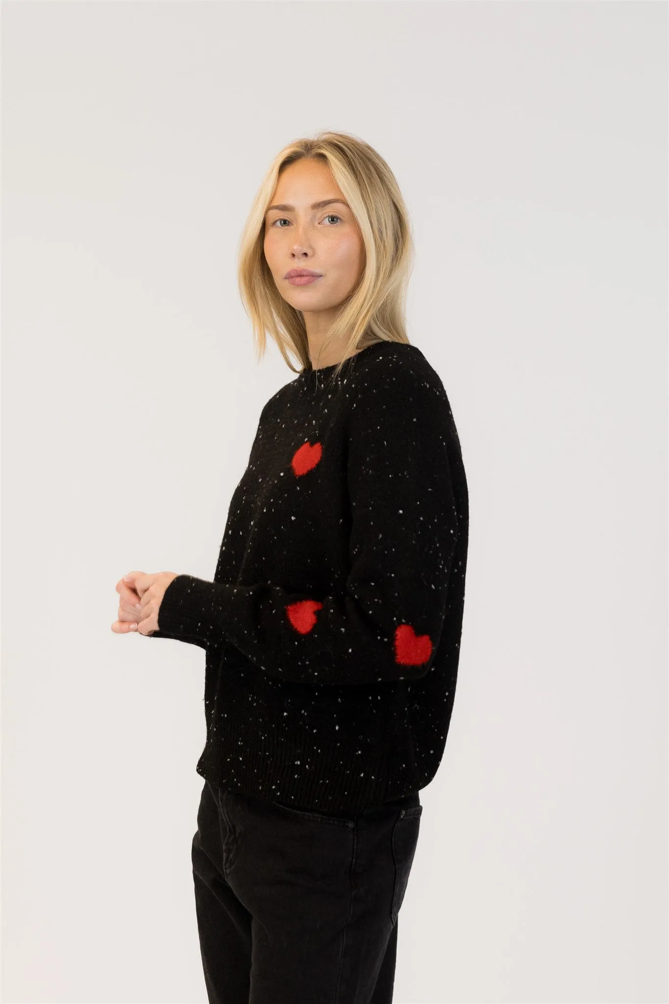 Lyla & Luxe Phillipa Flecked Pullover - Black/Red sold by Boutique with Grace product image thumbnail 3