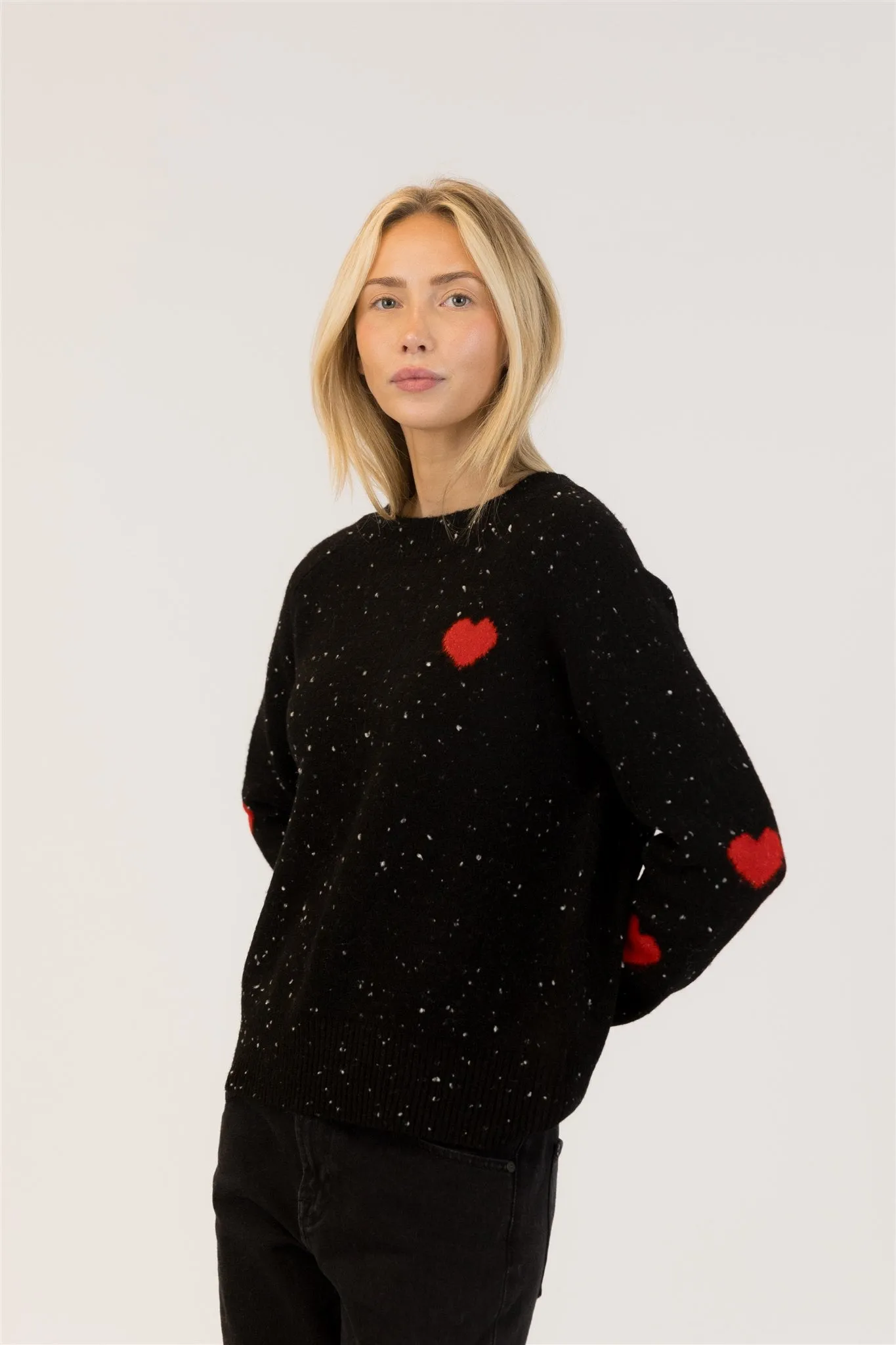 Lyla & Luxe Phillipa Flecked Pullover - Black/Red sold by Boutique with Grace product image thumbnail 2