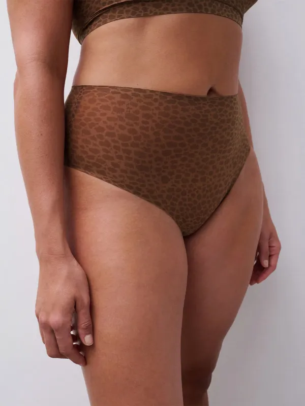 Chantelle Soft Stretch High Waisted Thong - Wild Brown sold by Boutique with Grace
