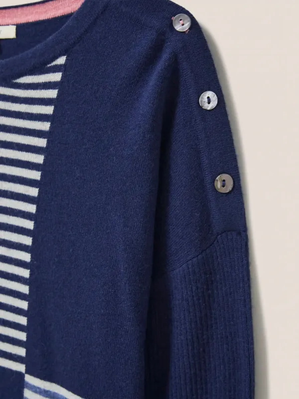 White Stuff Edie Jumper - Blue Multi sold by Boutique with Grace