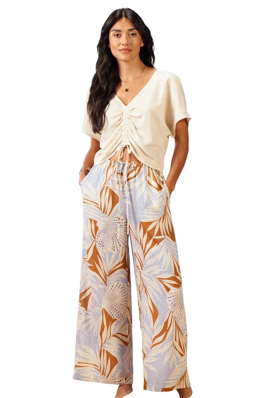 XIX Palms Drawstring Wide Leg Pant - Cayman sold by Boutique with Grace