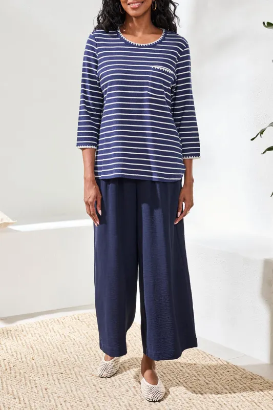 Tribal Jackie Sweater - Jet Blue sold by Boutique with Grace