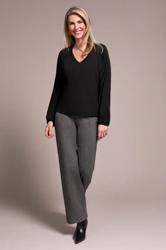 Tribal Elle Pleat Detail Top - Black sold by Boutique with Grace