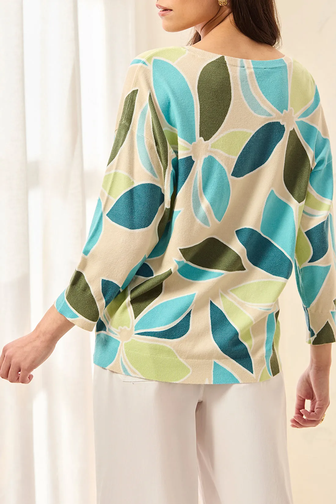 Tribal Everleigh Printed Sweater - Aqua Sky sold by Boutique with Grace product image thumbnail 3