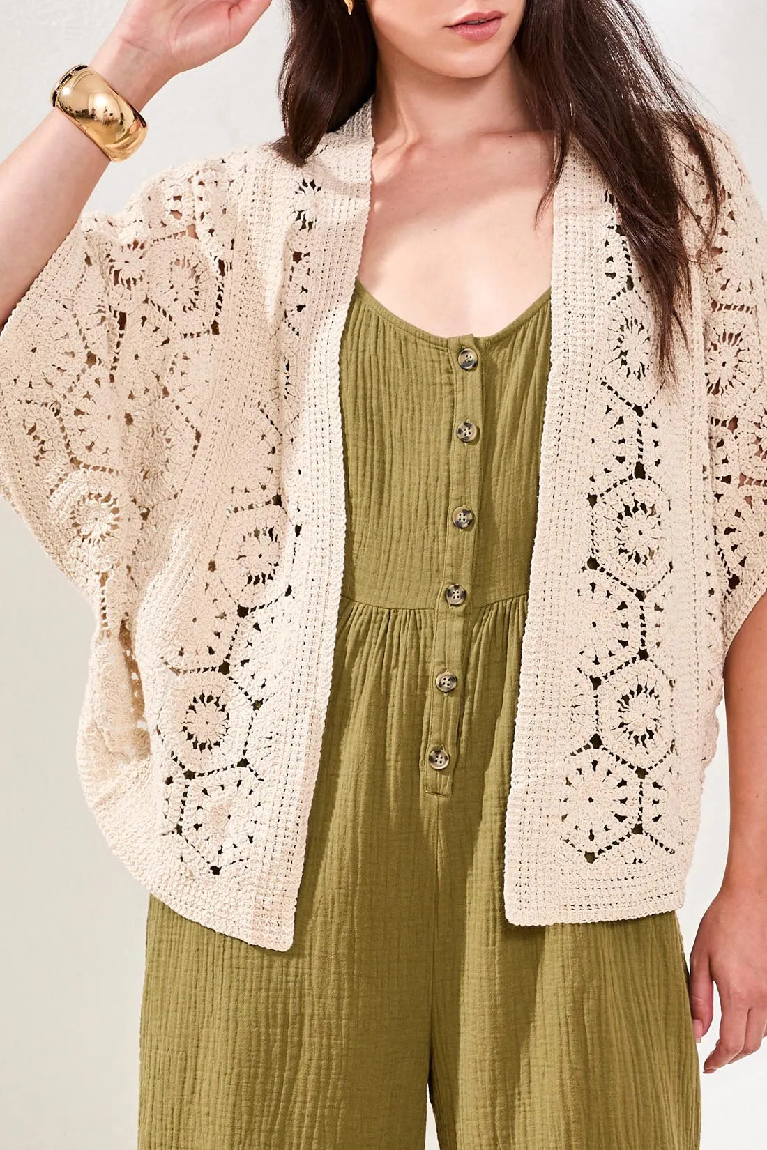 Tribal Crochet Cardi - Natural sold by Boutique with Grace product image thumbnail 2