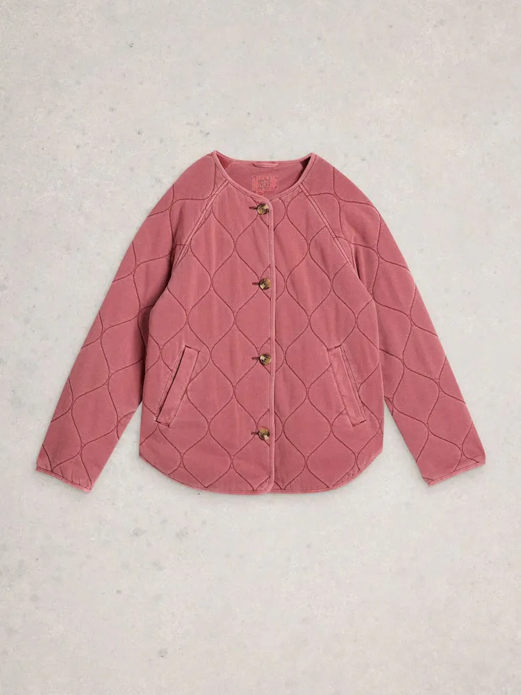 White Stuff Anya Jersey Quilted Jacket - Mid Pink sold by Boutique with Grace product image thumbnail 5