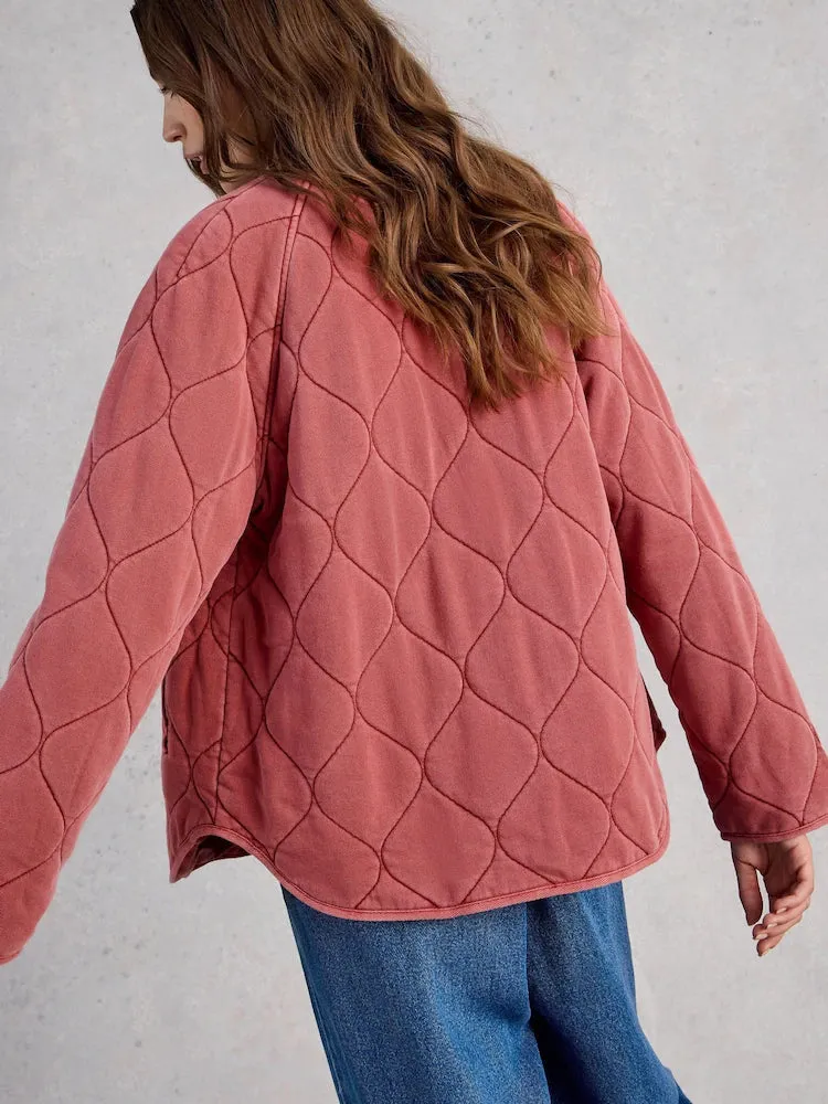 White Stuff Anya Jersey Quilted Jacket - Mid Pink sold by Boutique with Grace product image thumbnail 4