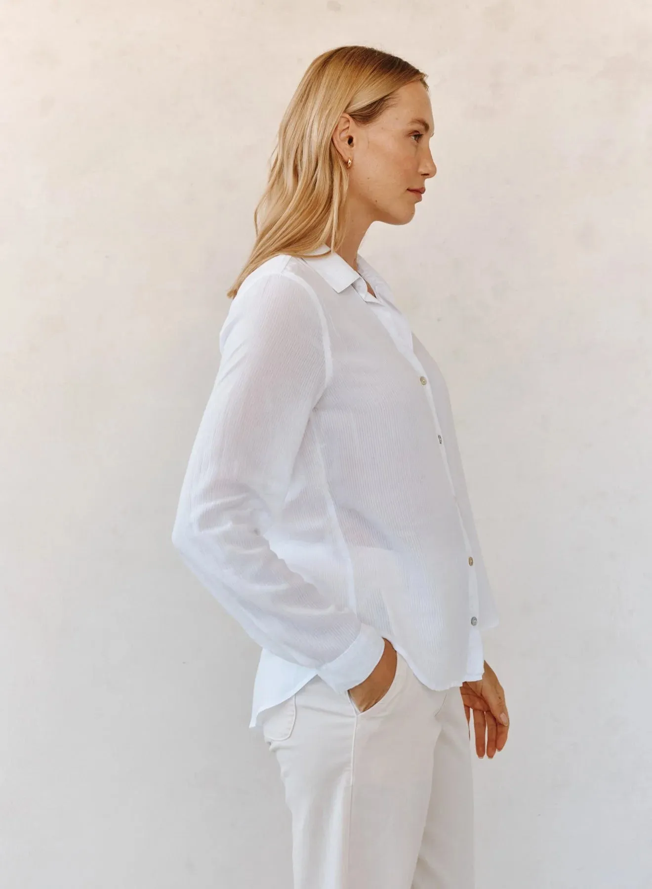 Bella Dahl Classic Buttondown - White sold by Boutique with Grace product image thumbnail 4