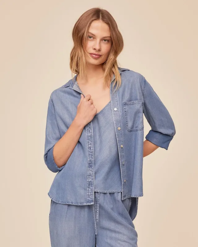 Bella Dahl Shirt Tail Buttondown - Indigo Harbour made by Boutique with Grace
