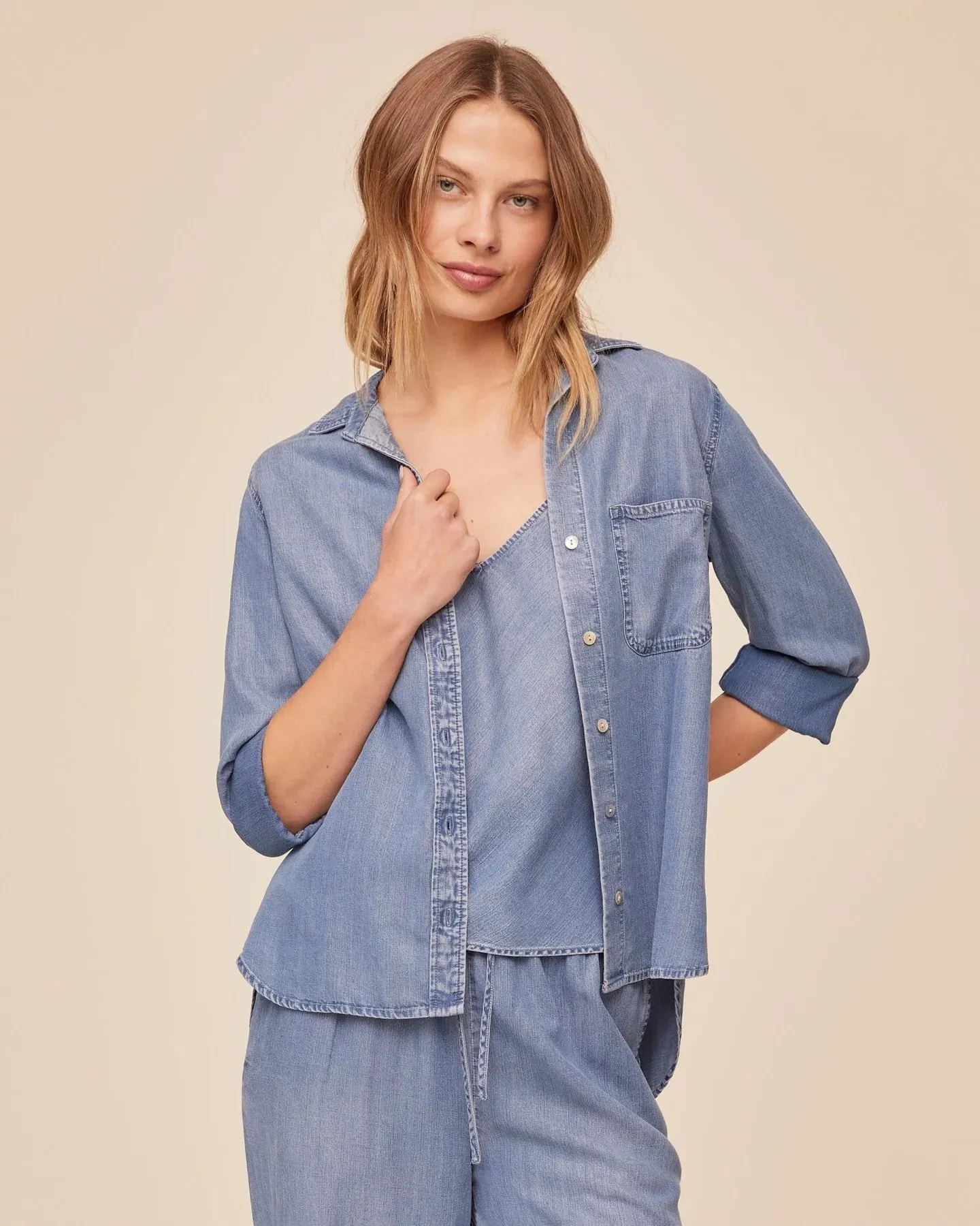 Bella Dahl Shirt Tail Buttondown - Indigo Harbour sold by Boutique with Grace