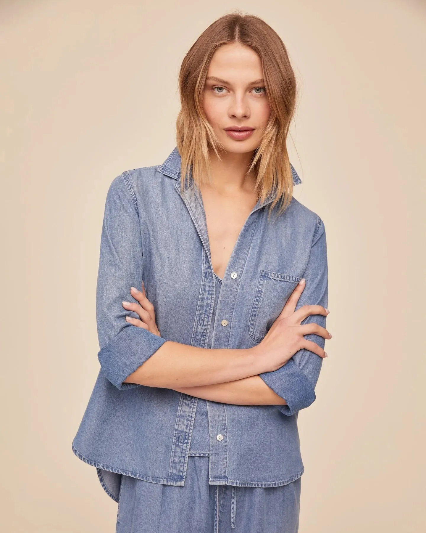 Bella Dahl Shirt Tail Buttondown - Indigo Harbour sold by Boutique with Grace product image thumbnail 2