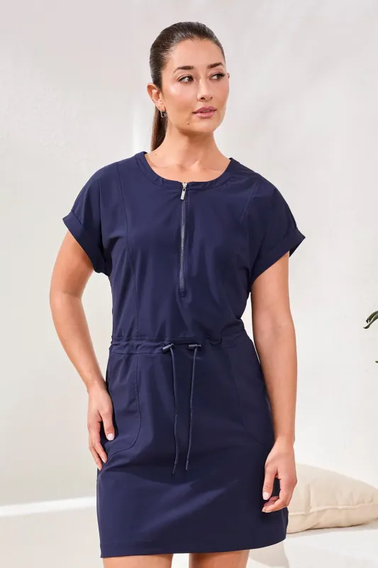 Tribal Active Drawcord Dress - Deep Blue made by Tribal