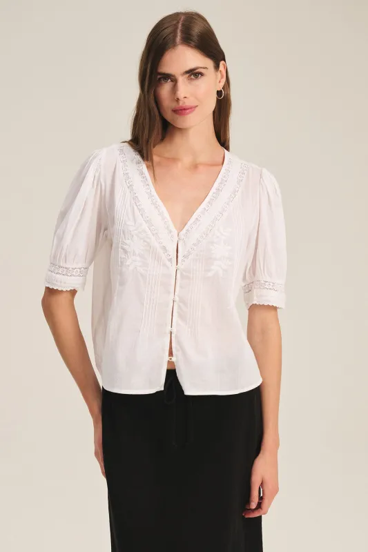 Velvet Mavis Cotton Lace Top - White sold by Boutique with Grace