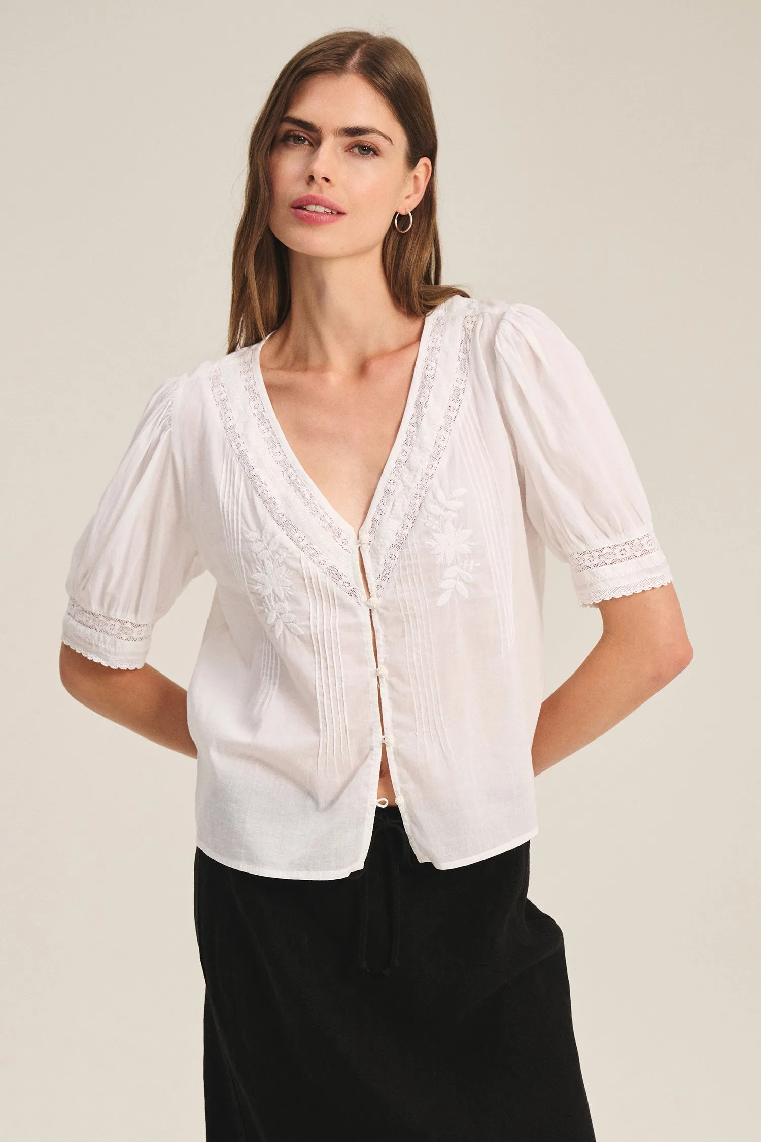 Velvet Mavis Cotton Lace Top - White sold by Boutique with Grace product image thumbnail 2