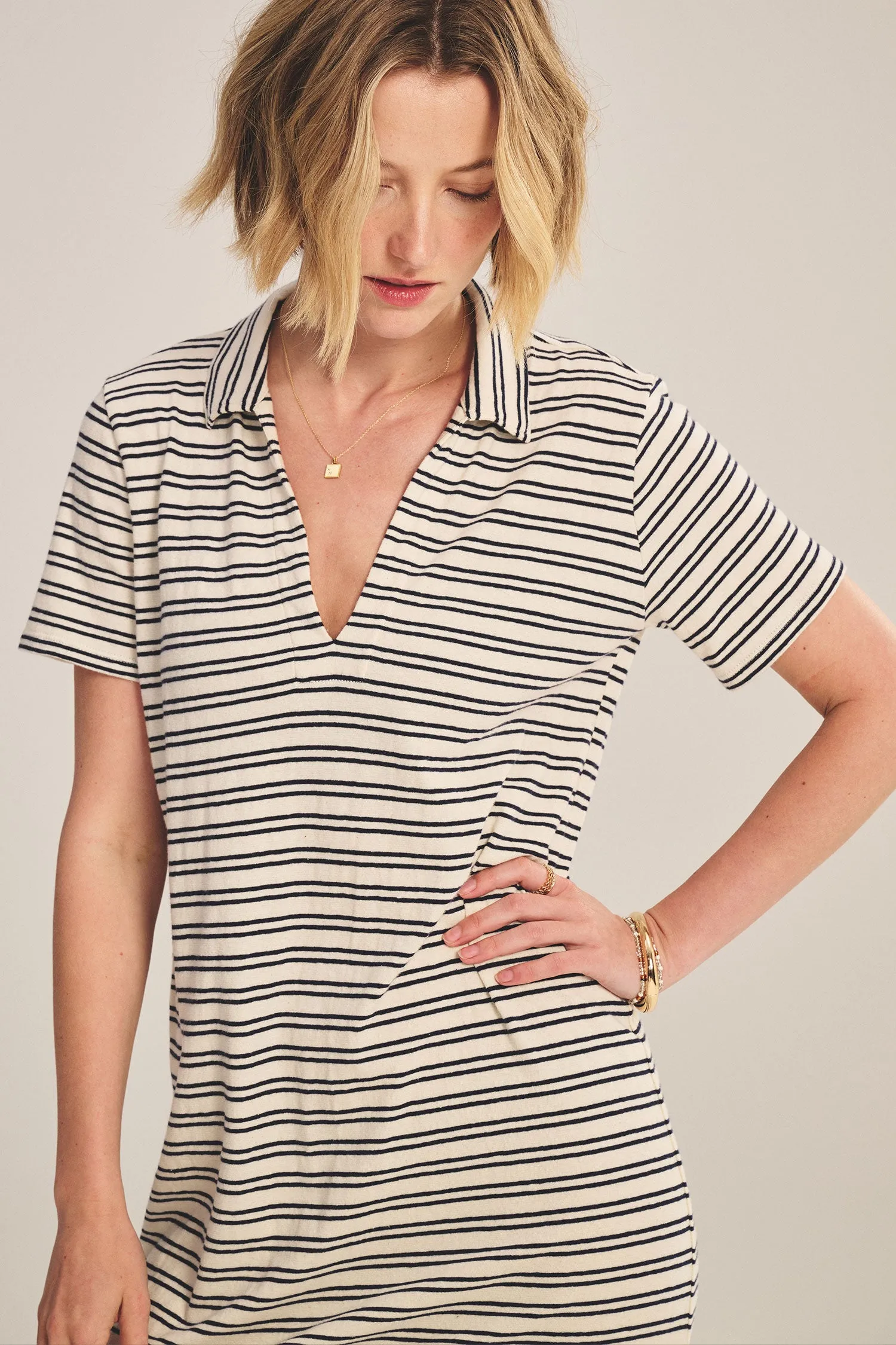 Velvet Corin Stripe Jersey Maxi Dress - Natural/Navy sold by Boutique with Grace