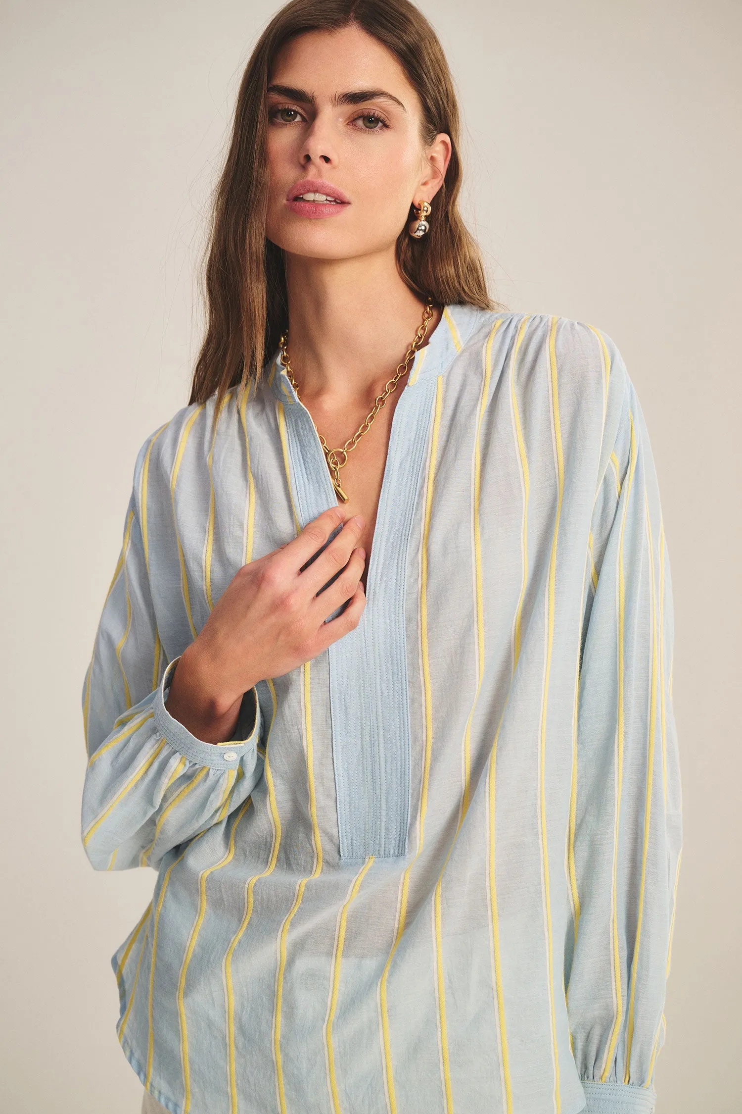 Velvet Analyn Striped Blouse - Blue sold by Boutique with Grace product image thumbnail 5