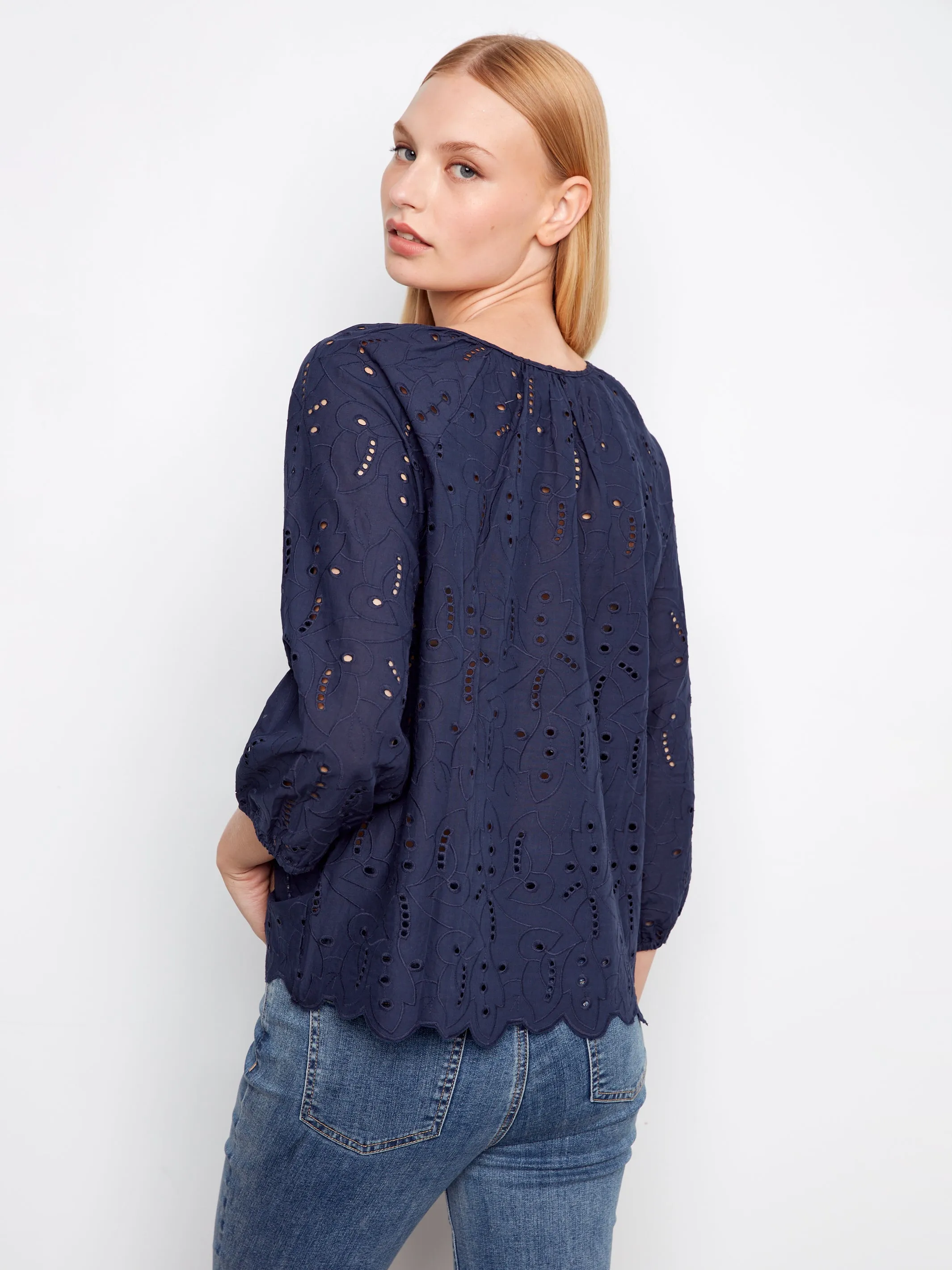 Charlie B Cora Blouse - Navy sold by Boutique with Grace product image thumbnail 3