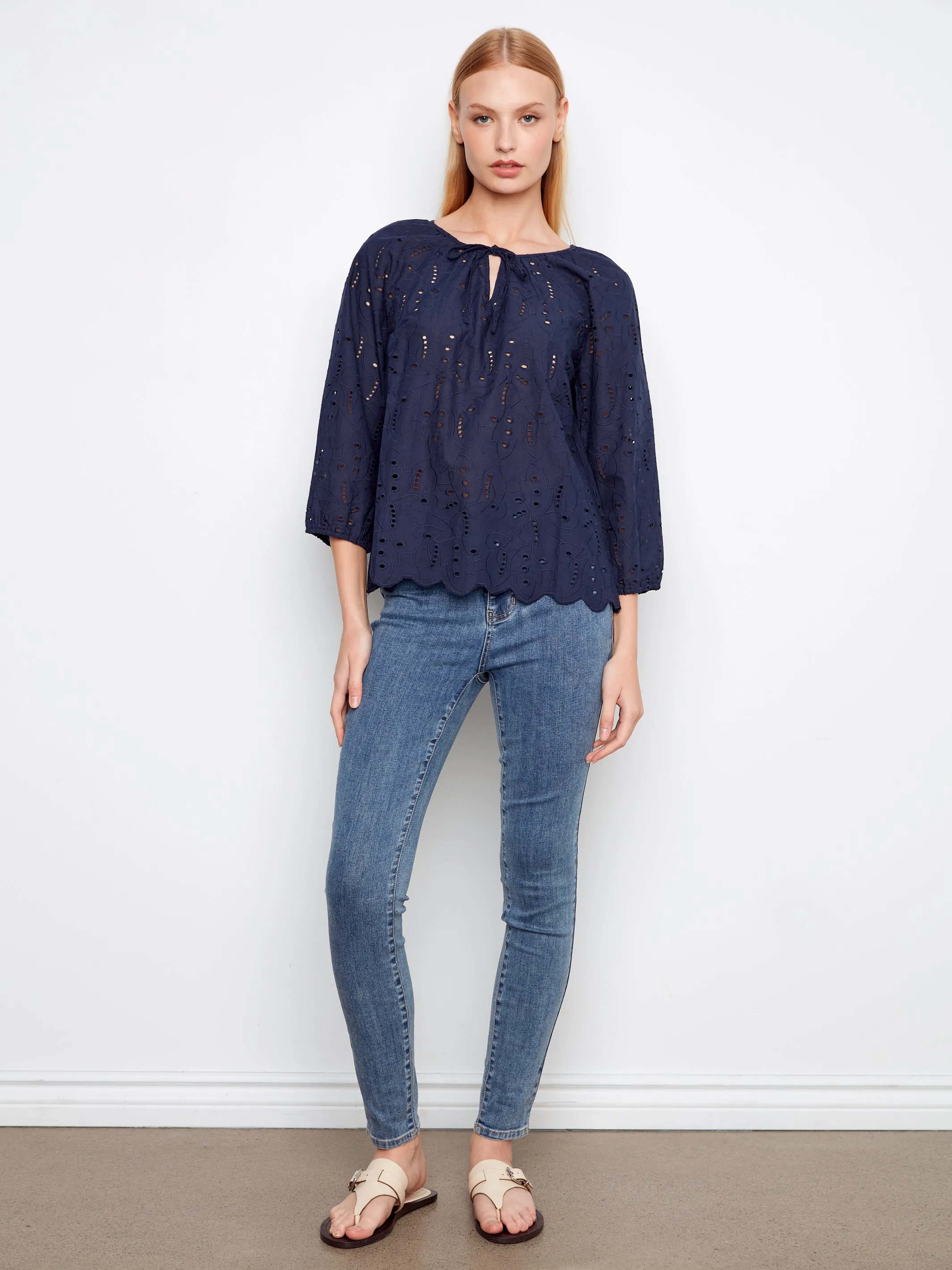 Charlie B Cora Blouse - Navy sold by Boutique with Grace product image thumbnail 2